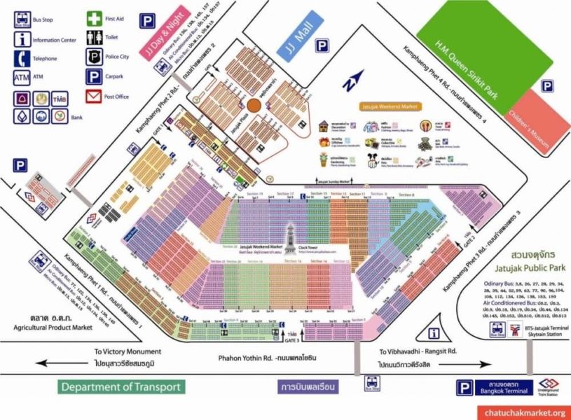 Lageplan des Chatuchak Weekend Market